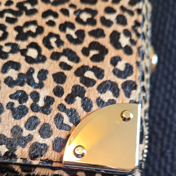 Michael Kors NWT Animal Print Calf Hair Satchel w/Black Leather Trim - Picture 11 of 12